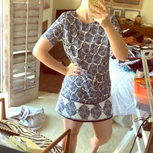 Blue floral shift dress